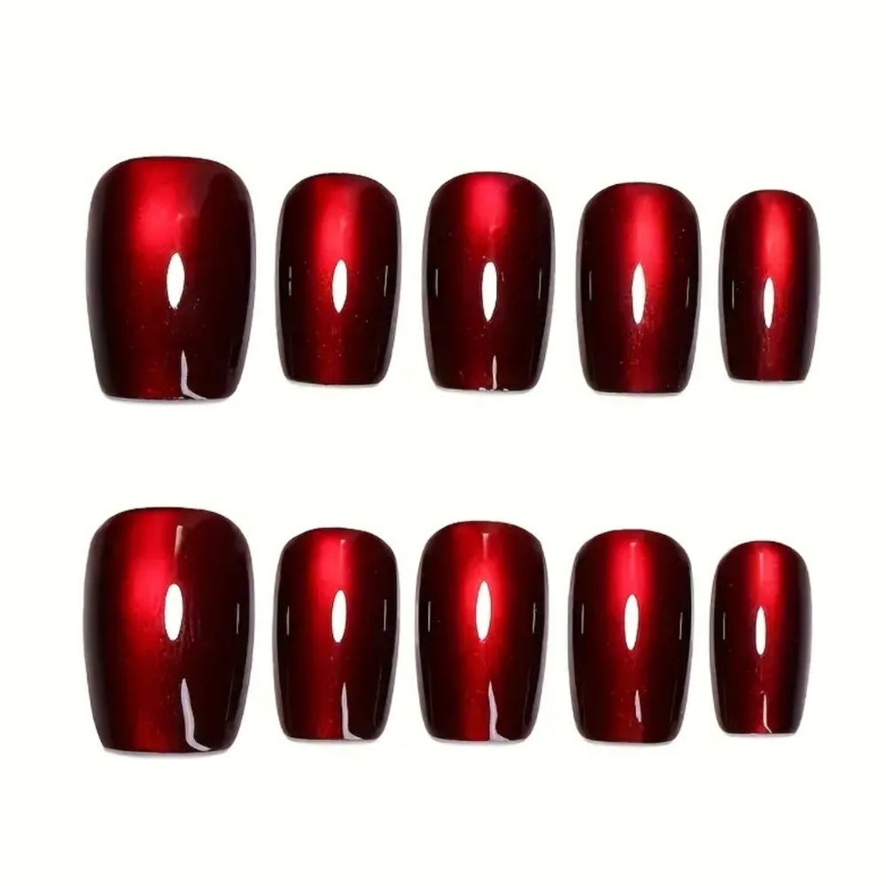 Press On Nails. 30 Pcs. Red. - Picture 2 of 8